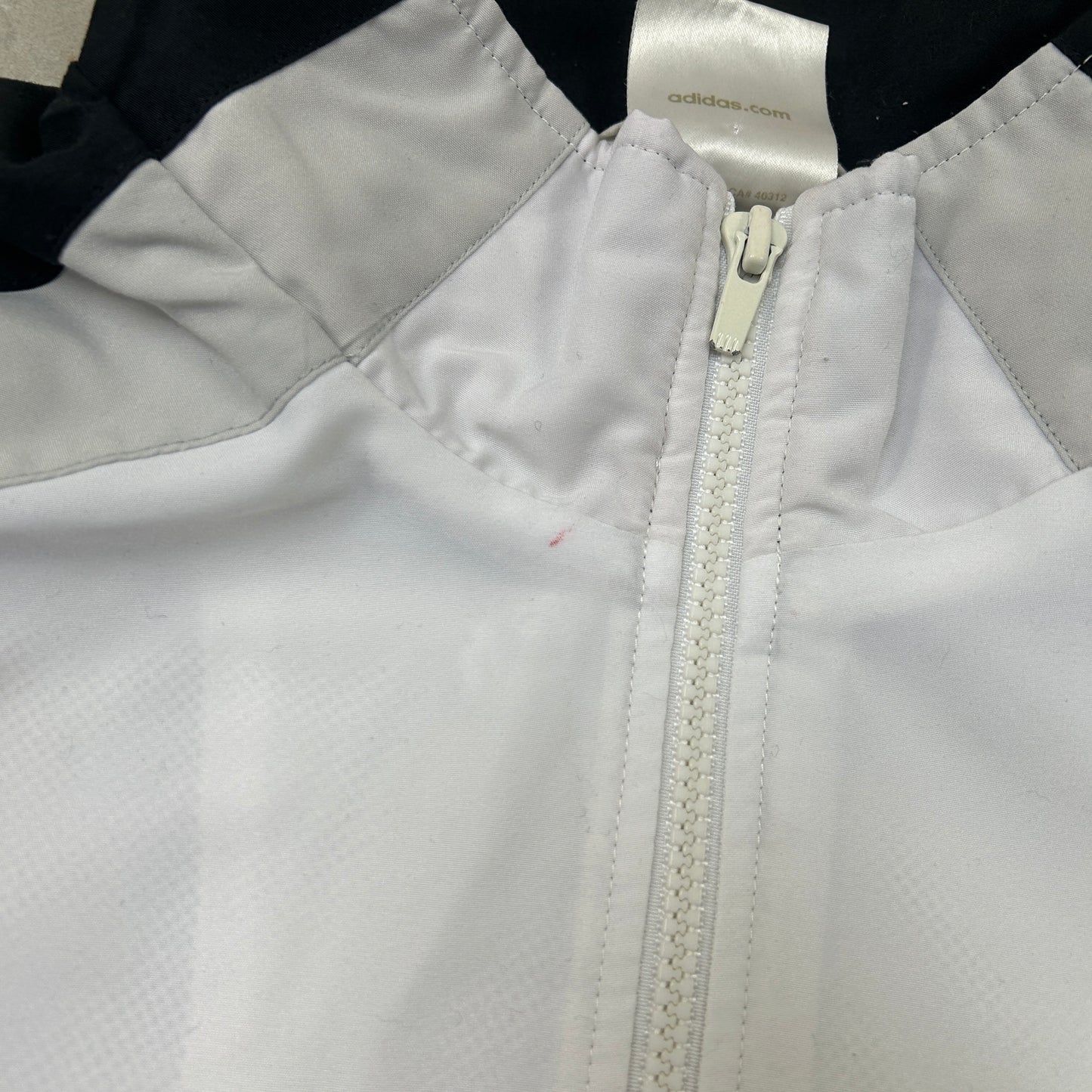Vintage Adidas White Black Tracksuit Track Shell Windbreaker Jacket - L