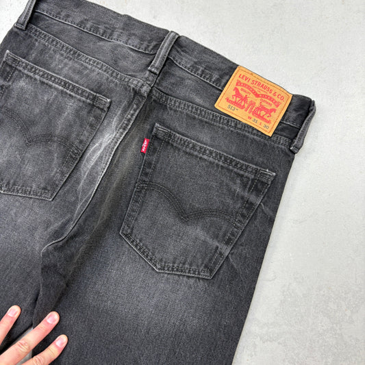 Vintage Levis 513 Black Denim Shorts - 31