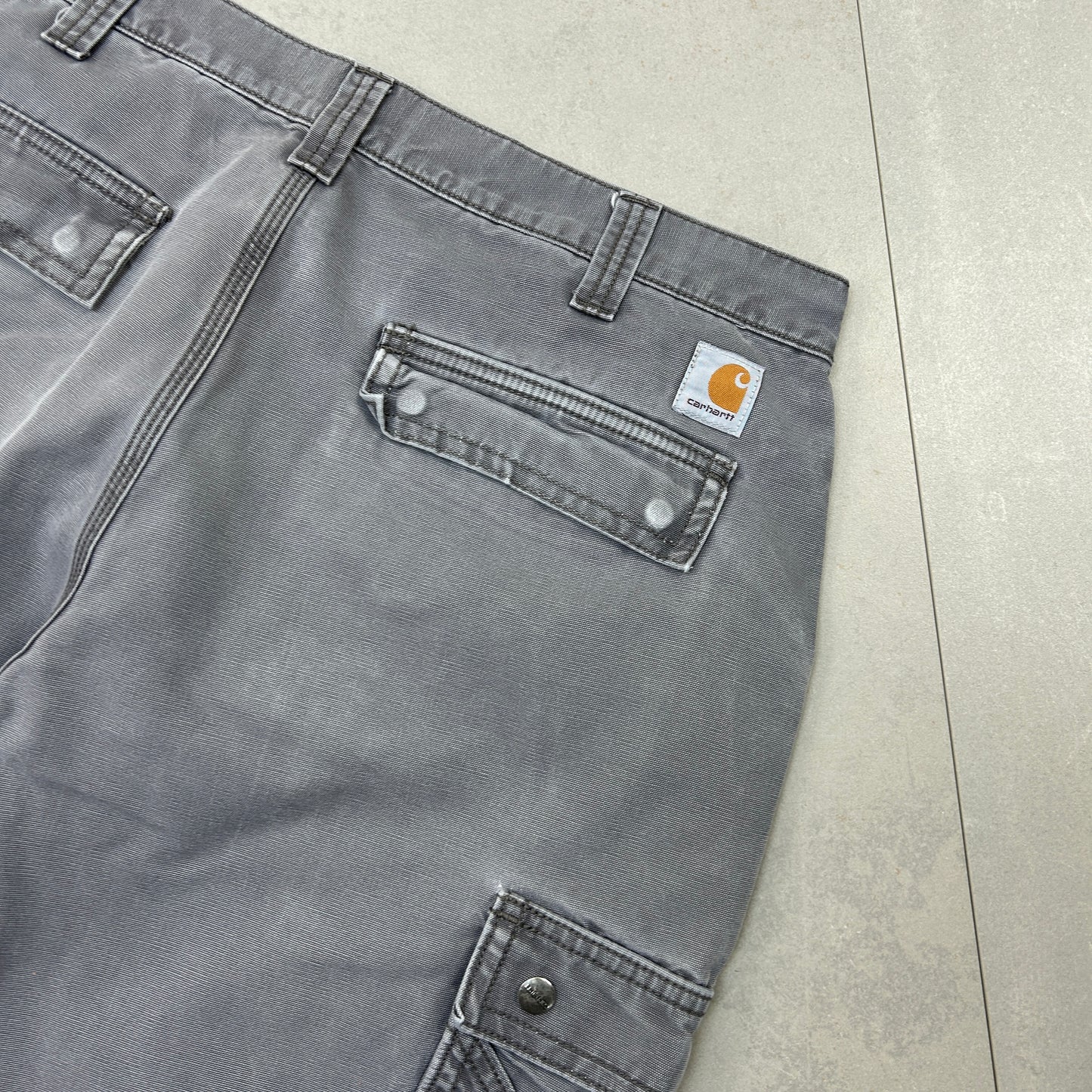 Vintage Carhartt Workwear Baggy Carpenter Grey Shorts - 36