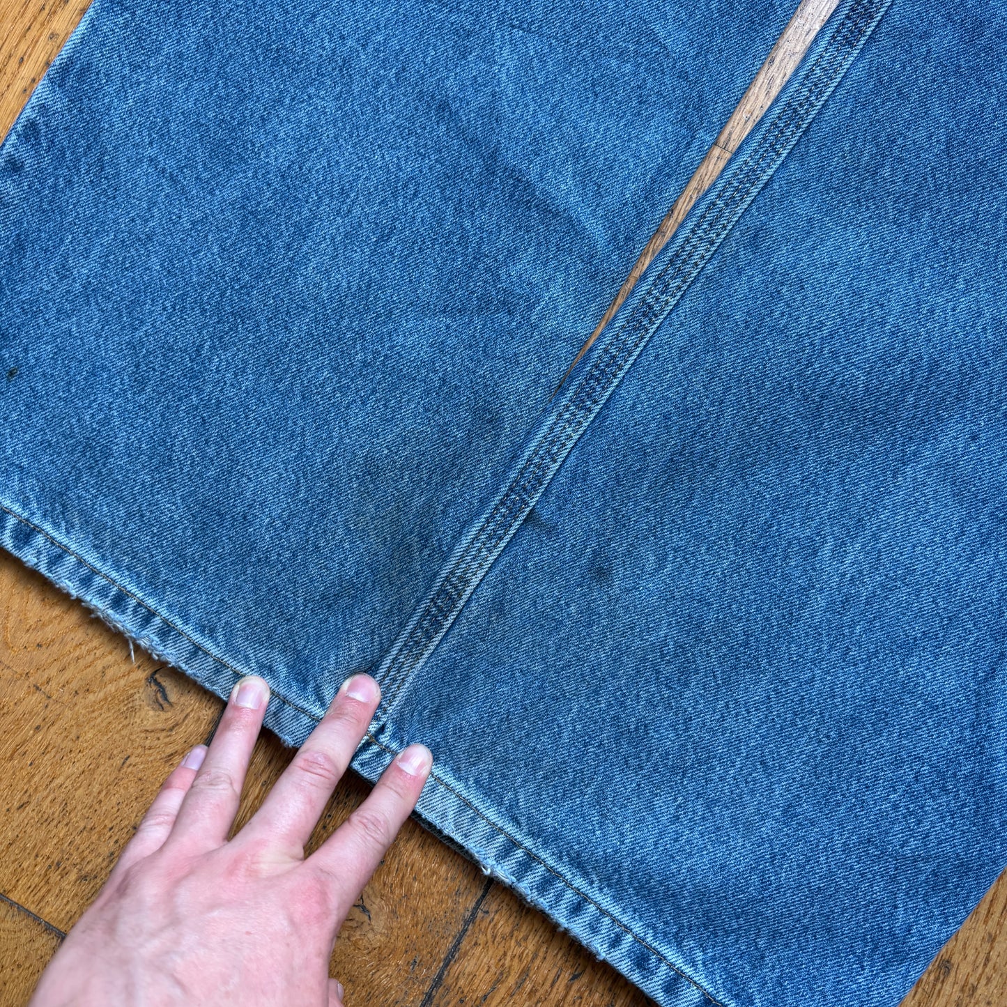 Vintage Carhartt Workwear Carpenter Baggy Blue Jeans Trousers - 36