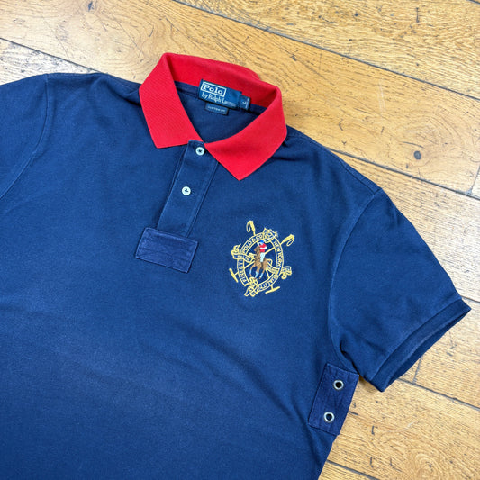 Vintage Ralph Lauren Big Pony Navy Polo T-Shirt - L