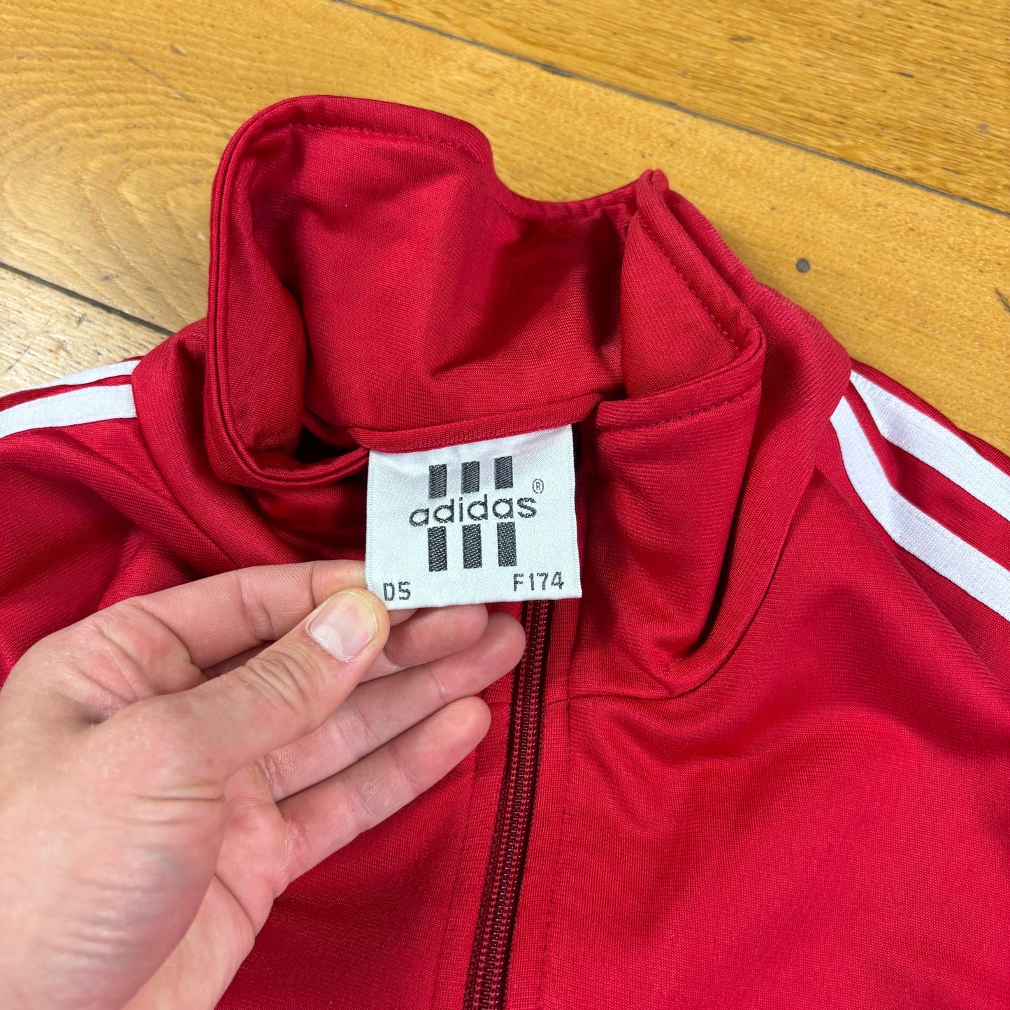 Vintage 80s Adidas Red Tracksuit Track Shell Windbreaker Jacket - XL