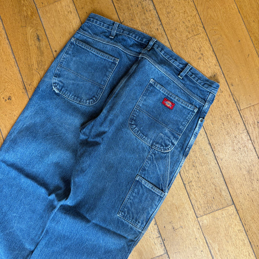 Vintage Dickies Workwear Carpenter Baggy Blue Jeans - 38