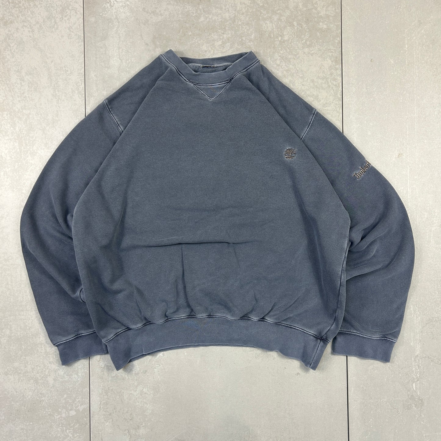 Vintage 90s Timberland Blue Grey Embroidered Sweatshirt - XL