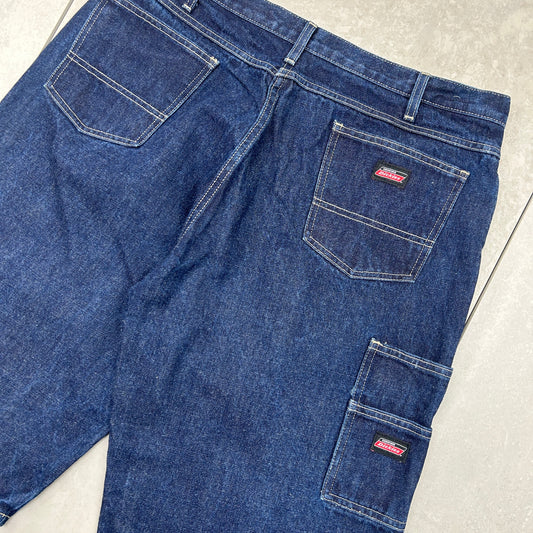 Vintage Dickies Workwear Carpenter Blue Baggy Shorts - 38