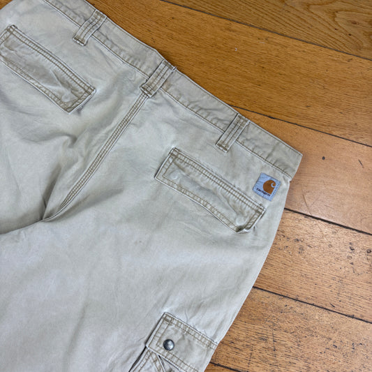 Vintage Carhartt Cream Workwear Baggy Carpenter Shorts - 38
