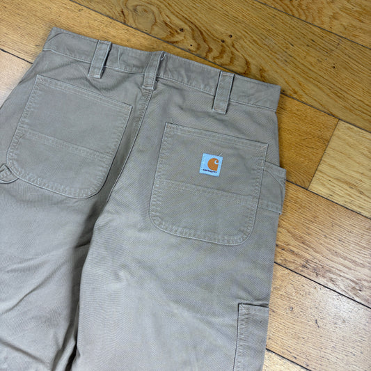 Vintage Carhartt Cream Workwear Baggy Carpenter Shorts - 32