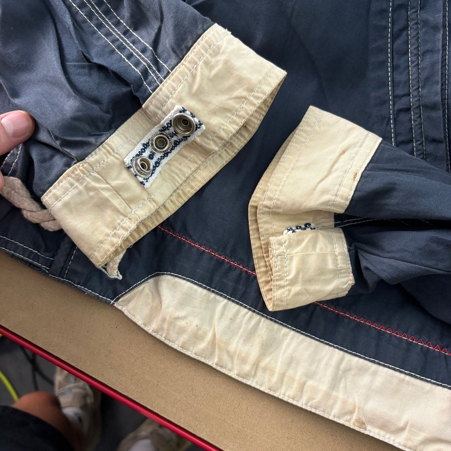 Vintage Moxie 90s Sailing Yacht Navy Fisherman Chore Jacket - L