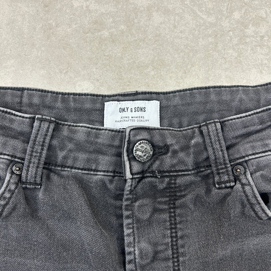 Only and Sons Black Denim Jorts Shorts - 32