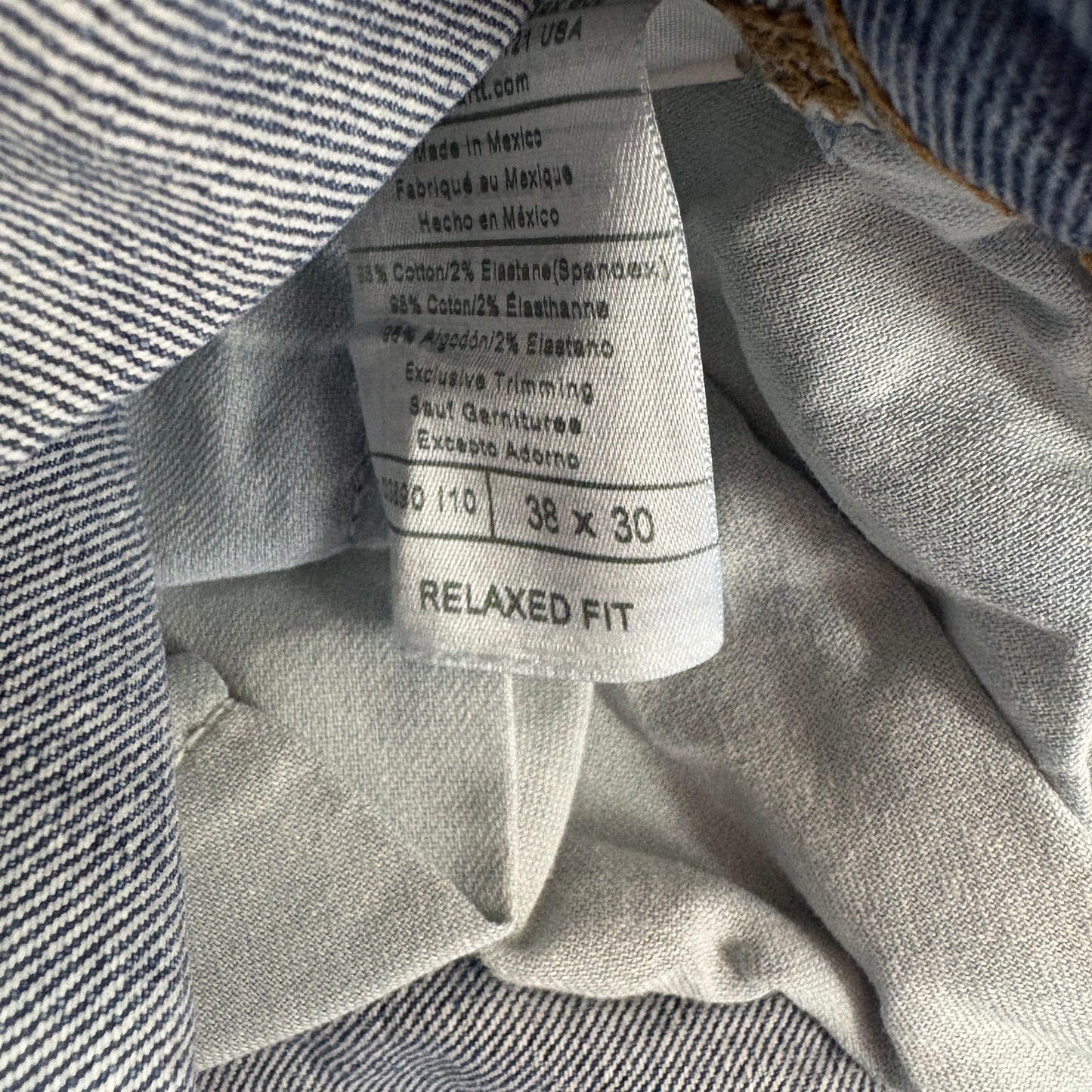 Vintage Carhartt Blue Double Knee Workwear Carpenter Baggy Jeans - 38