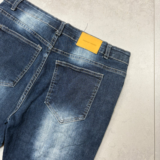 Vintage Blue Hip Hop Shorts Jorts - 36