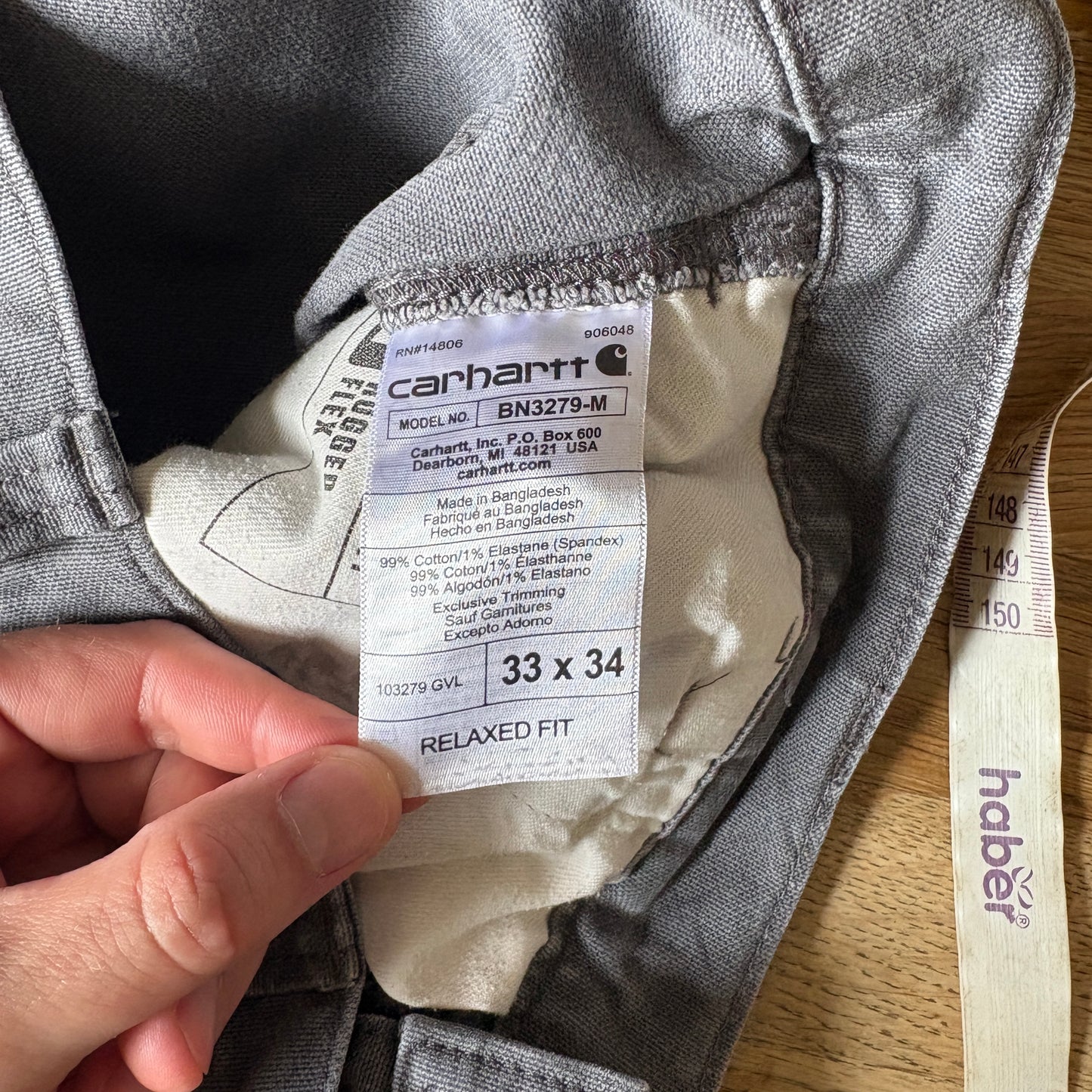 Vintage Carhartt Grey Workwear Carpenter Baggy Trousers - 33L