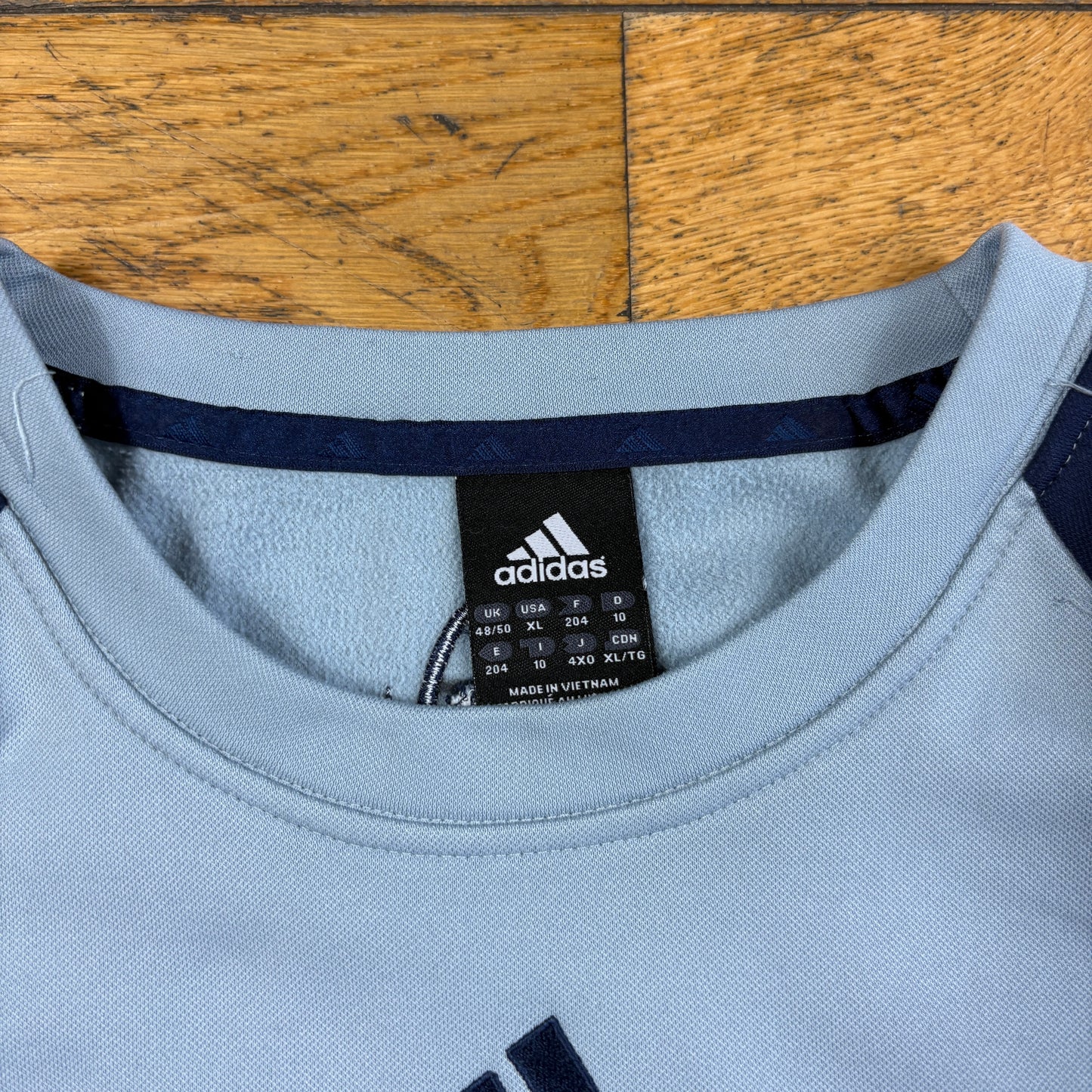 Vintage Adidas Long Sleeve Blue Lightweight Sweatshirt - XL
