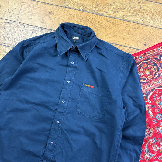 Vintage Schott NYC Navy Embroidered Shirt - L