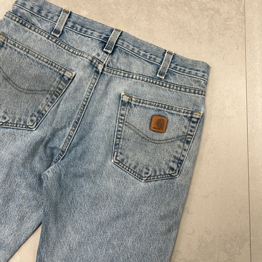 Vintage Carhartt Workwear Baggy Blue Carpenter Shorts - 33