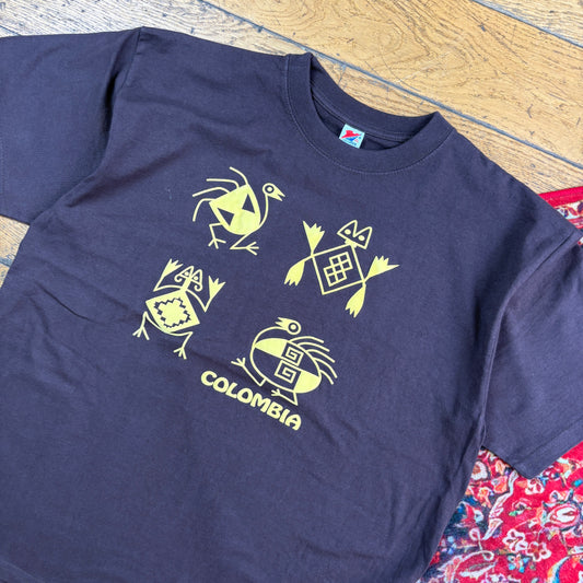 Vintage Columbia Brown Graphic T-Shirt - M
