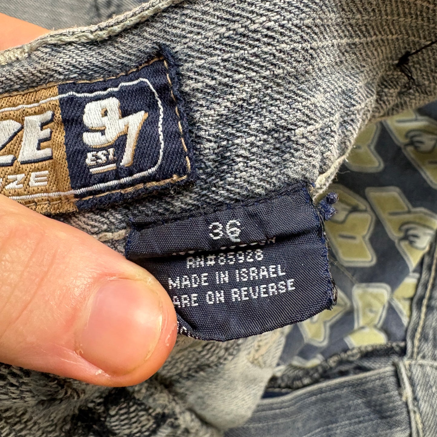 Vintage J Blaze Grey Embroidered Y2K Hip Hop Baggy Jeans - 36