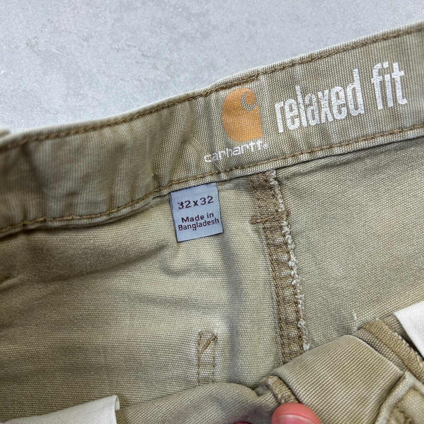 Vintage Carhartt Cream Workwear Carpenter Baggy Trousers - 32