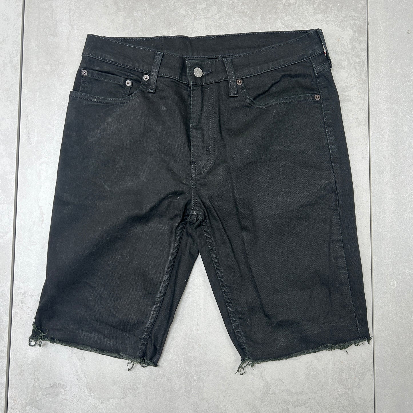 Vintage Levis 511 Slim Black Denim Shorts - 32