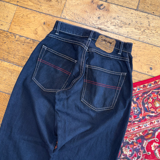 Stussy Black Big Ol' Straight Relaxed Jeans - 26R