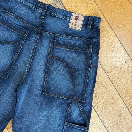 Vintage Phat Farm Embroidered Blue Hip Hop Baggy Shorts Jorts - 36