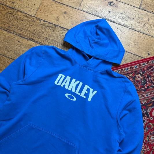 Vintage Oakley Blue Hoodie Sweatshirt - L