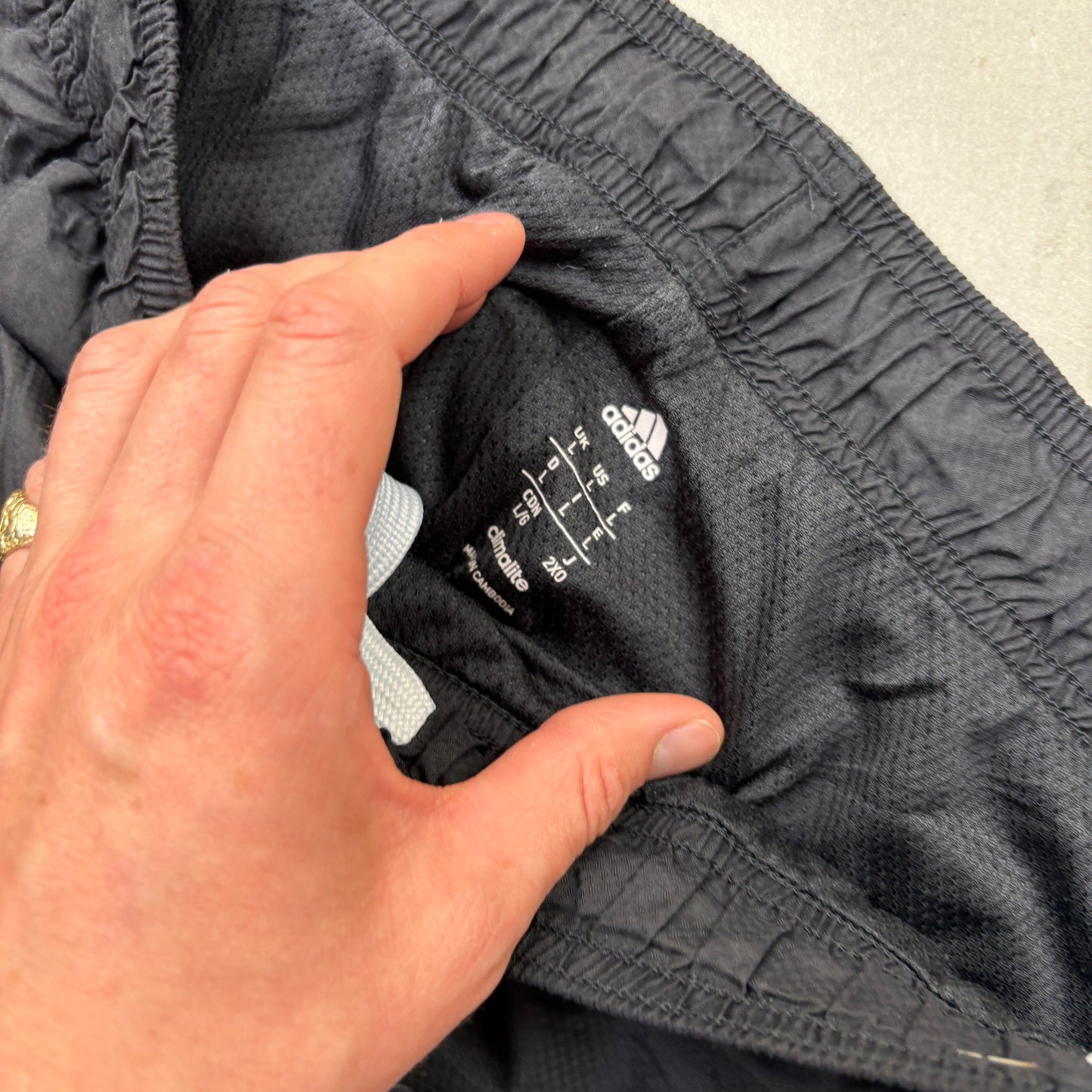 Vintage Adidas Black Baggy Tracksuit Sweatpants Track Pants Bottoms - M