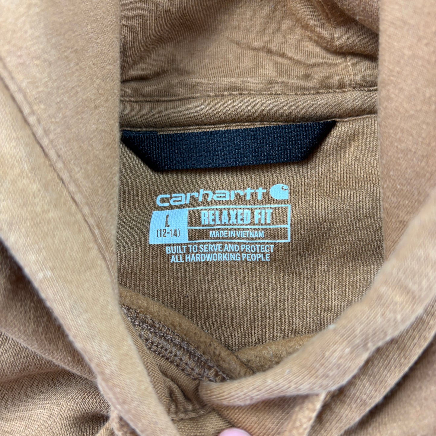 Vintage Carhartt Brown Hoodie Sweatshirt - L