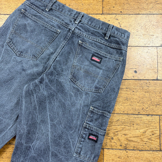 Vintage Dickies Workwear Carpenter Grey Baggy Shorts - 32