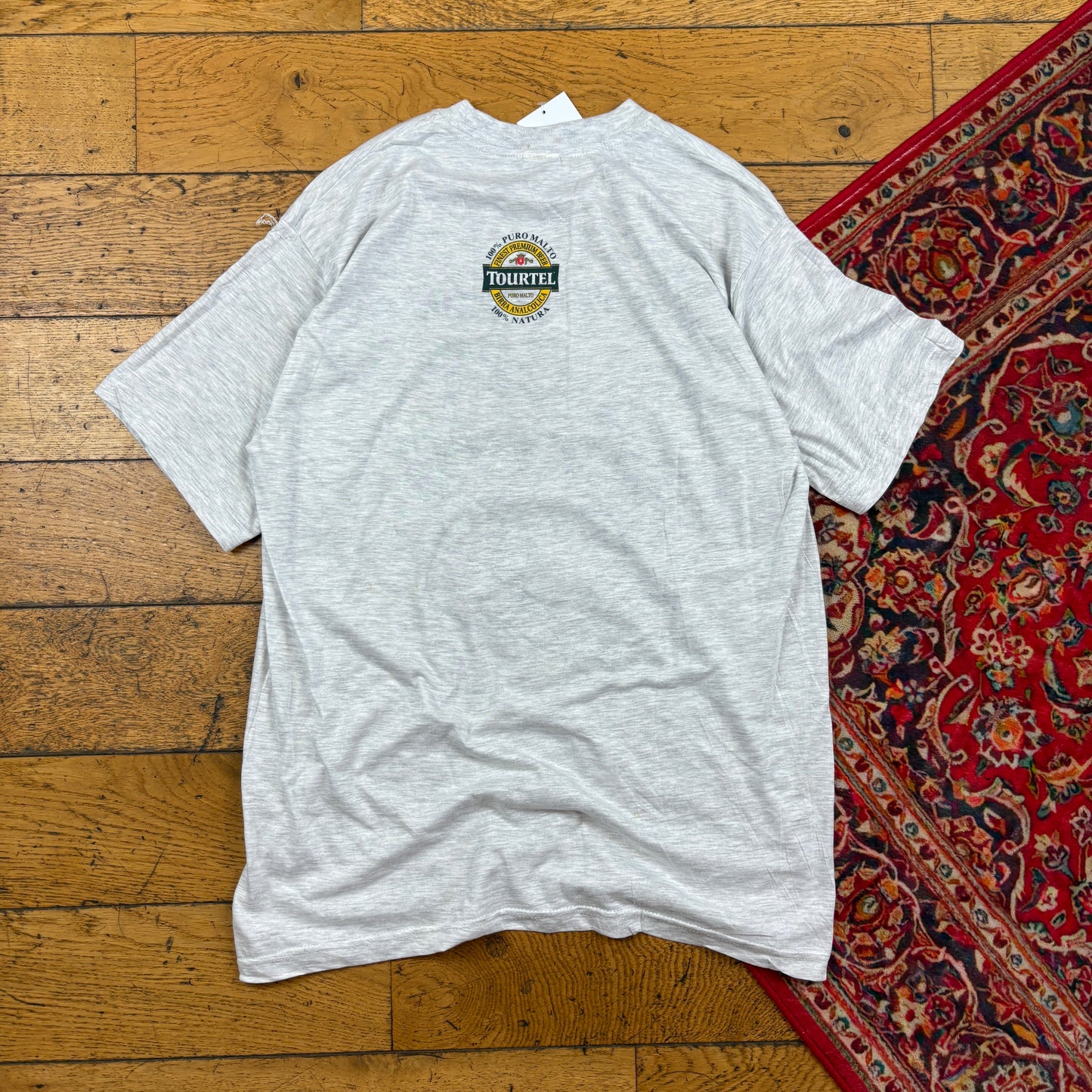 Vintage Beer Grey Funny Single Stitch Graphic T-Shirt - S