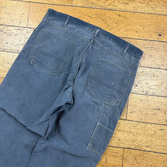 Vintage Dickies Grey Workwear Carpenter Baggy Trousers - 38