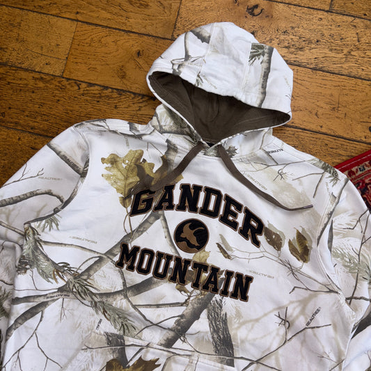 Vintage Realtree Camo White Hoodie Embroidered Sweatshirt - XL