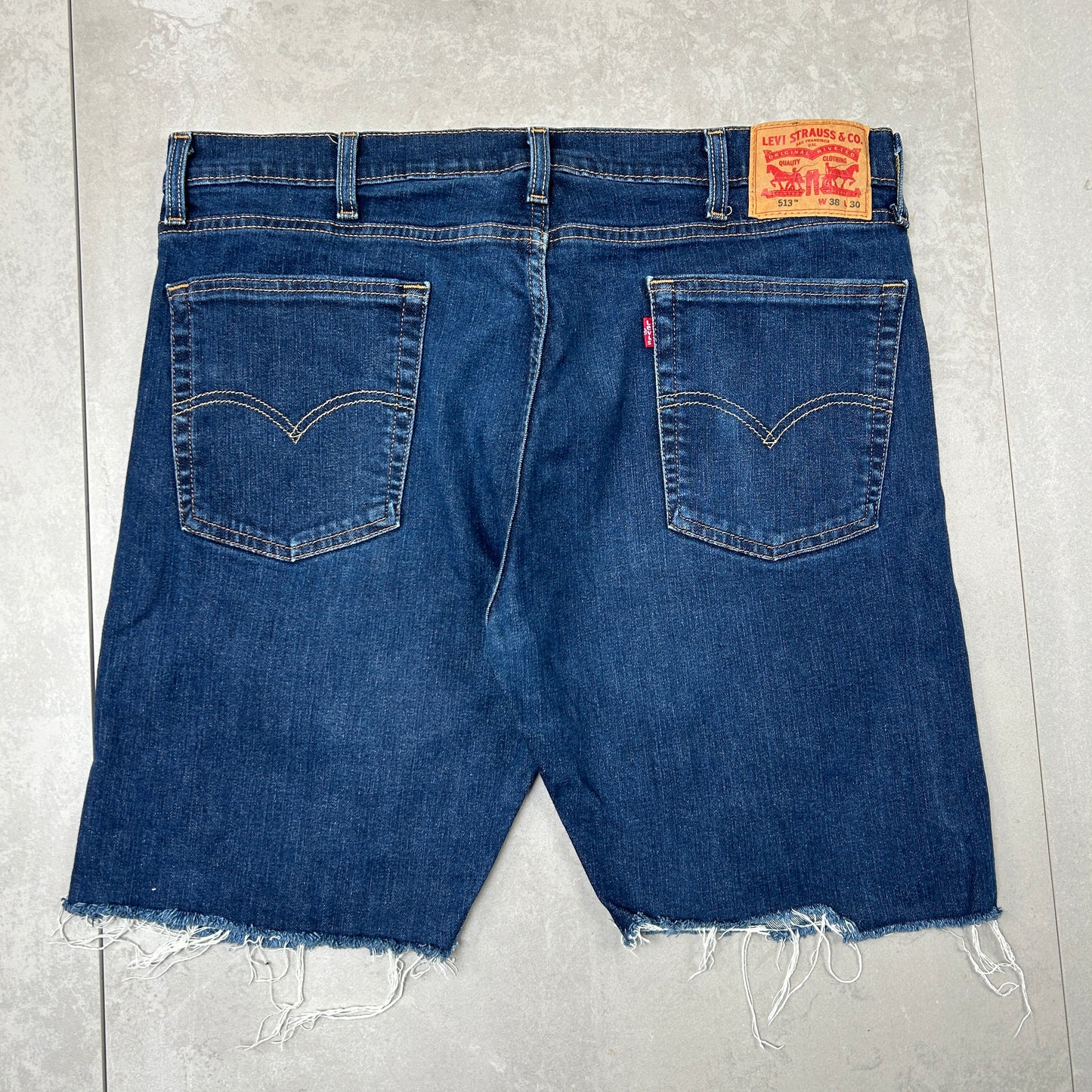 Vintage Levis 513 Baggy Blue Denim Shorts - 38