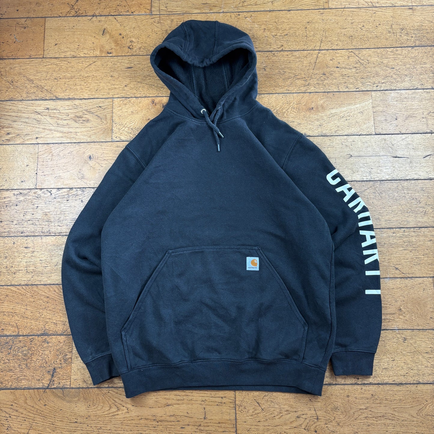 Vintage Carhartt Black Hoodie Sweatshirt - L