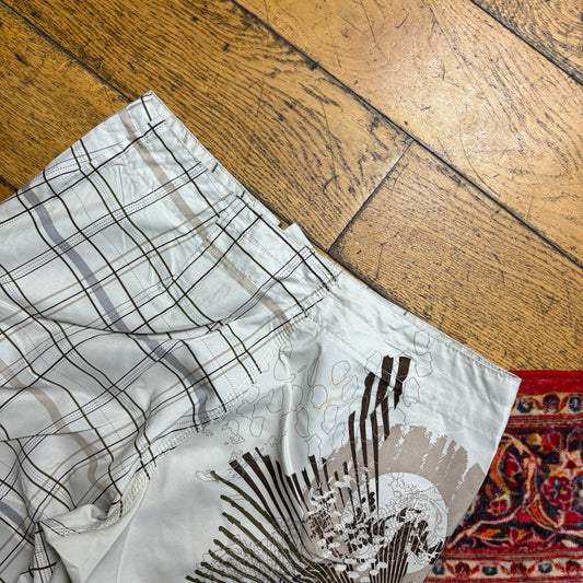 Vintage Oakley Cream Surfwear Boardshorts Baggy Swimming Trunks - 32