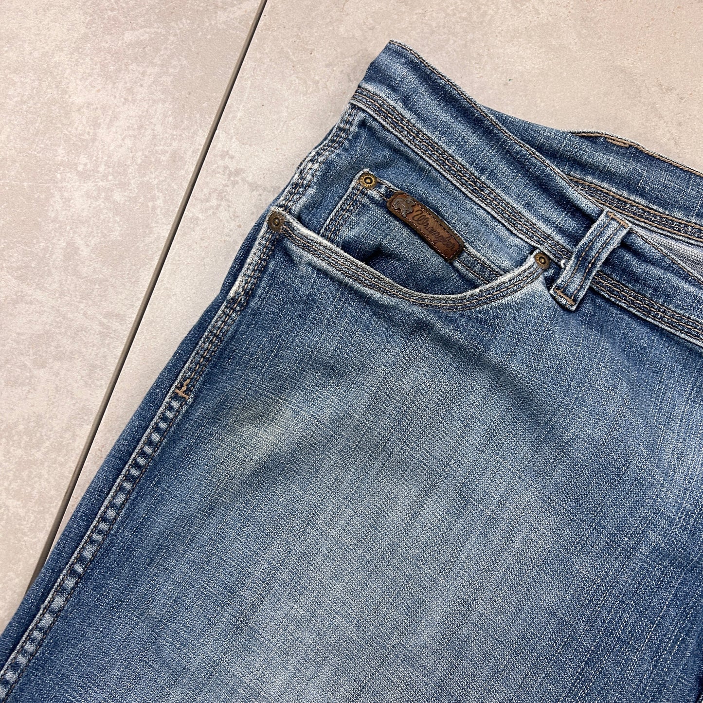 Vintage Wrangler Blue Straight Denim Workwear Jeans - 40