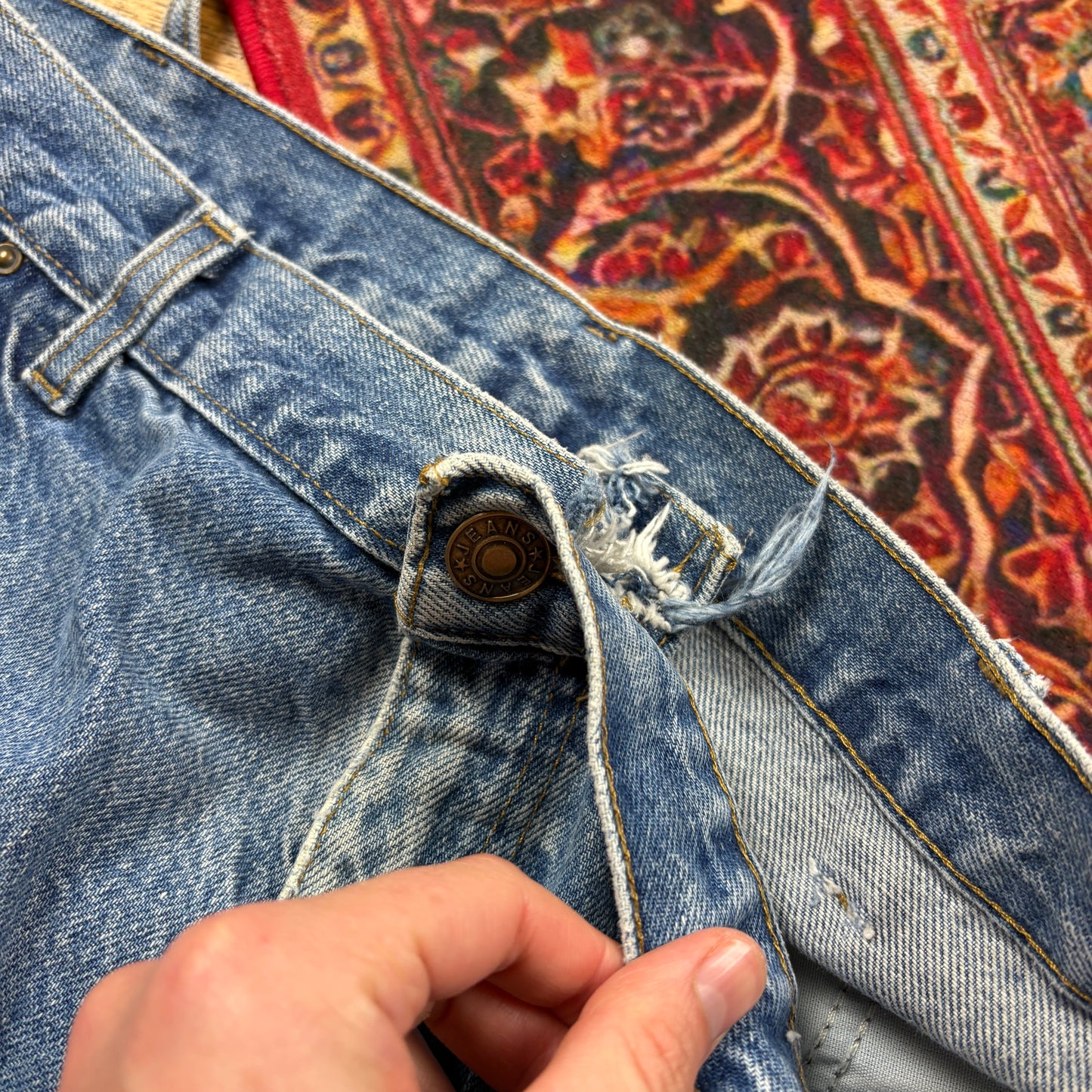 Vintage Carhartt Double Knee Blue Workwear Carpenter Baggy Trousers -