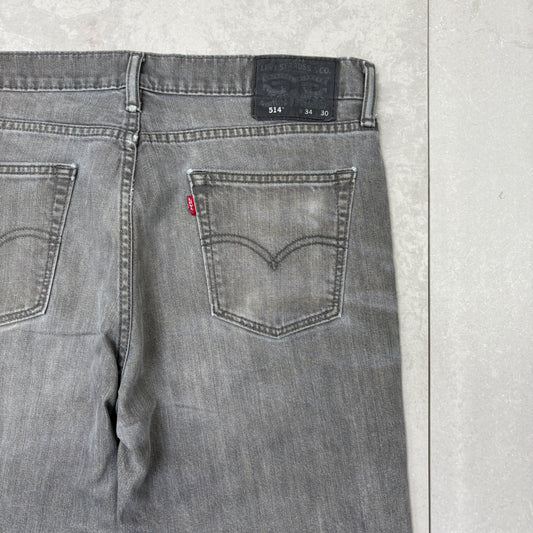 Vintage Levis 514 Straight Grey Denim Jeans - 36