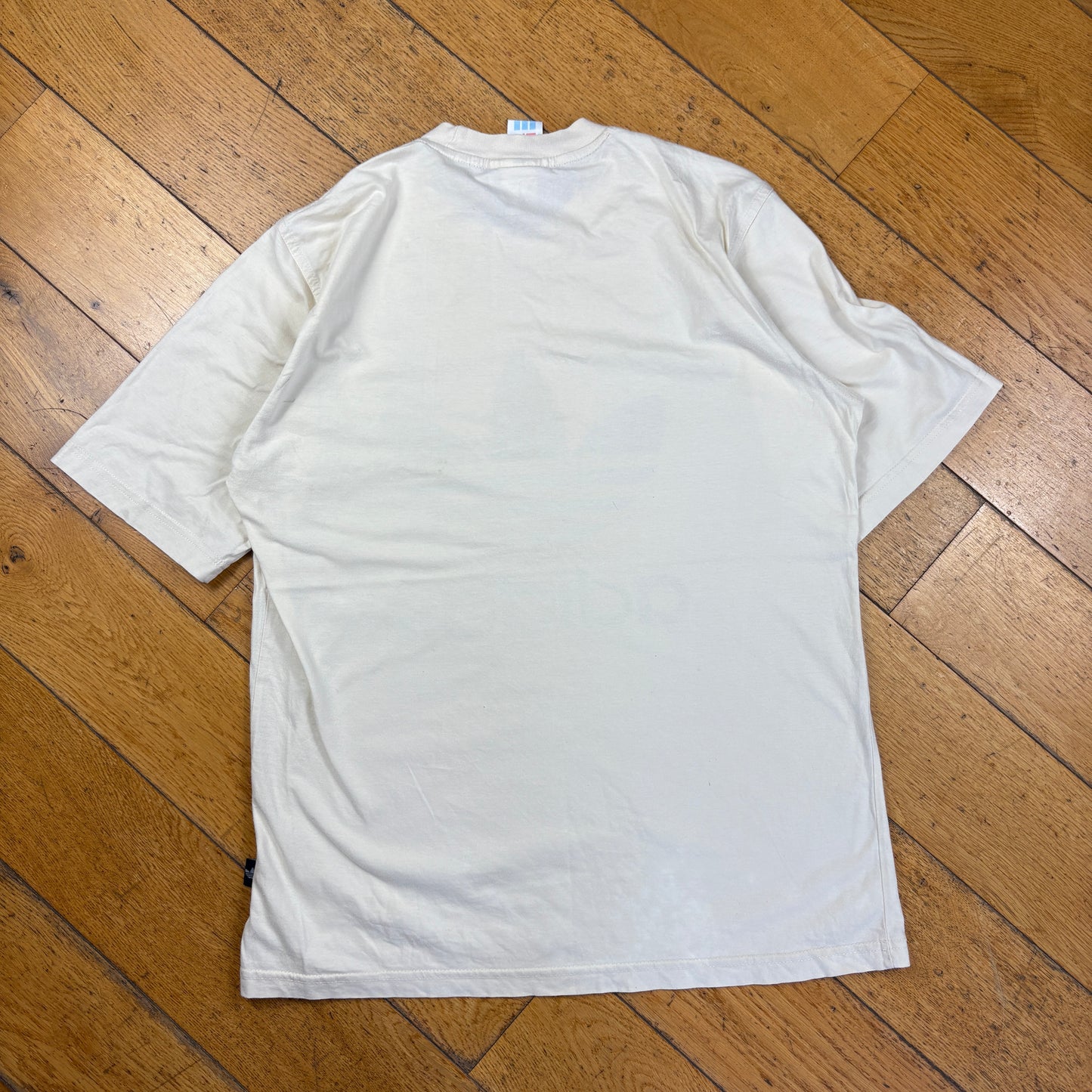Vintage 90s Adidas Originals Cream Graphic T-Shirt - S