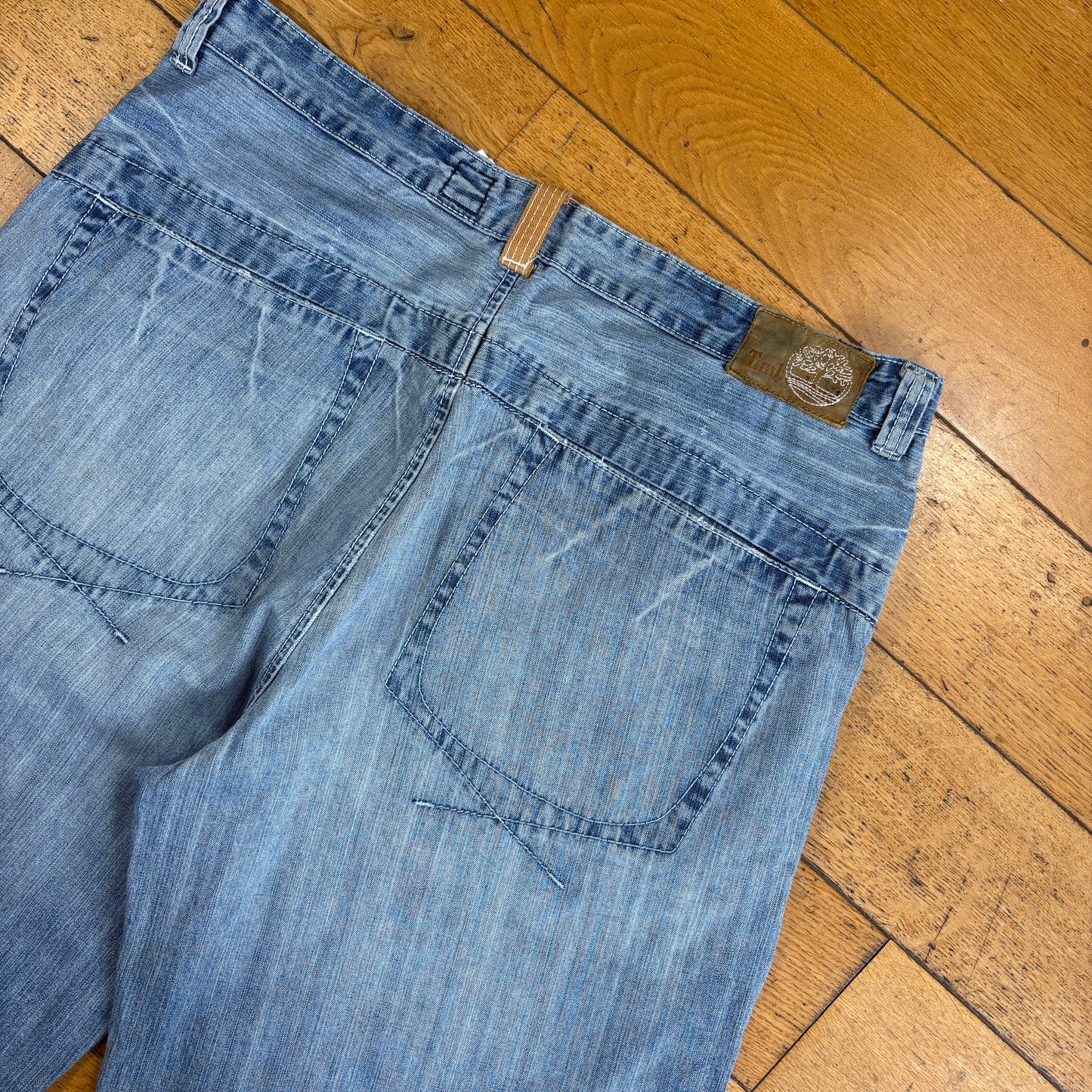 Vintage Timberland Embroidered Hip Hop Blue Baggy Shorts Jorts - 40
