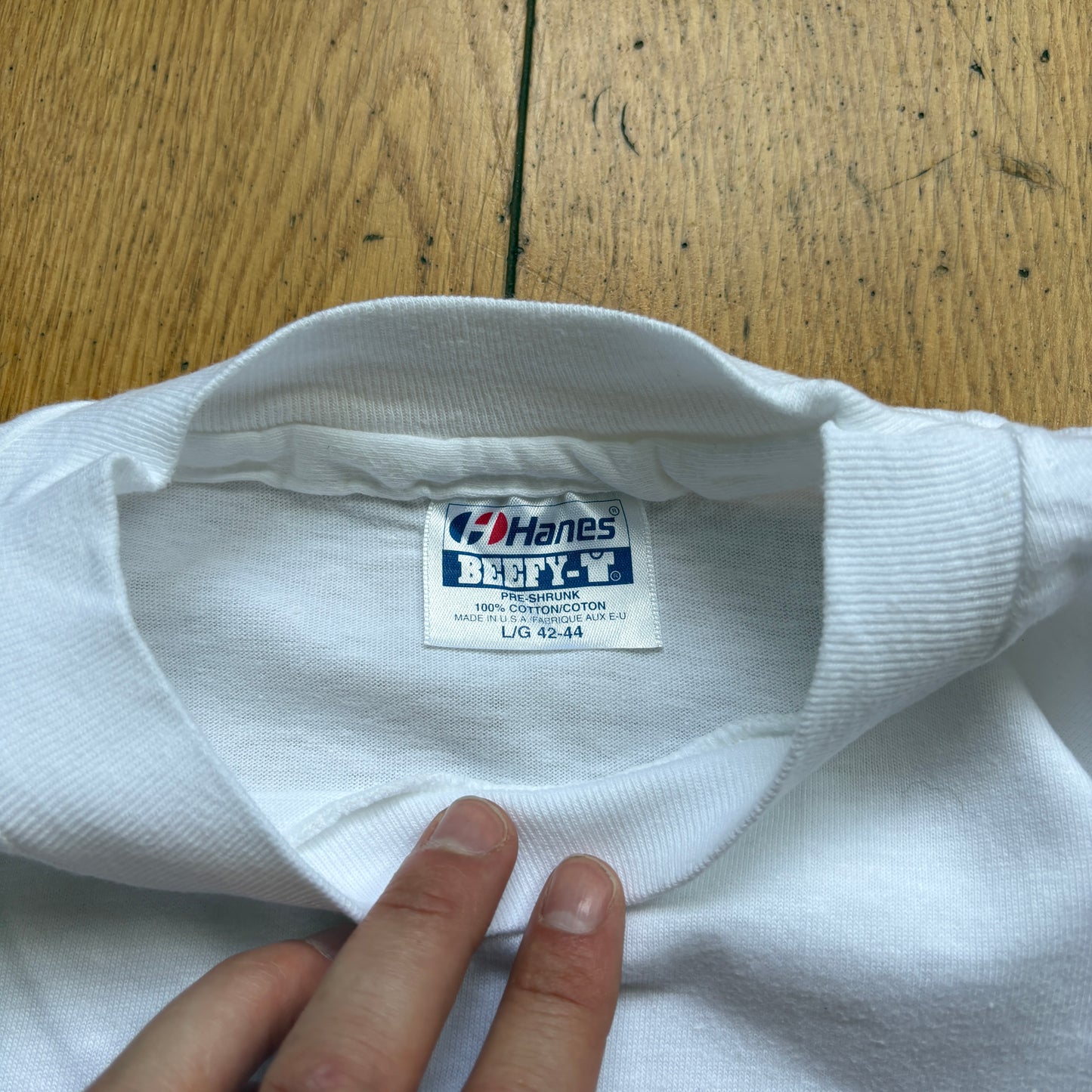 Vintage 1992 Funny Single Stitch White Graphic T-Shirt - S/M