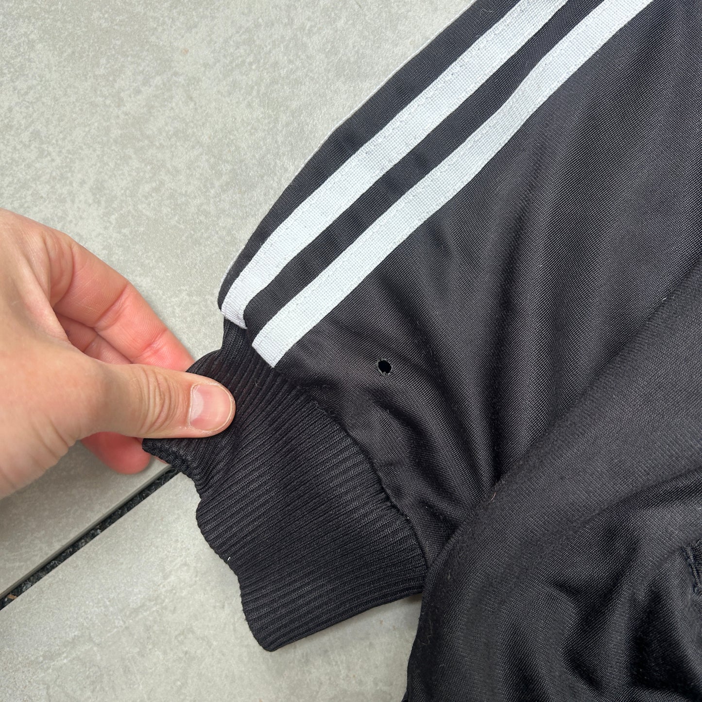 Vintage 80s Adidas Black Tracksuit Track Shell Windbreaker Jacket - L