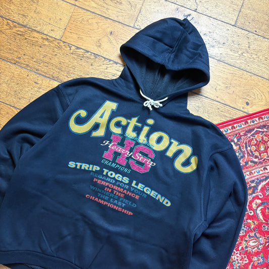 Vintage 90s Black Graphic Boxy Embroidered Sweatshirt - M