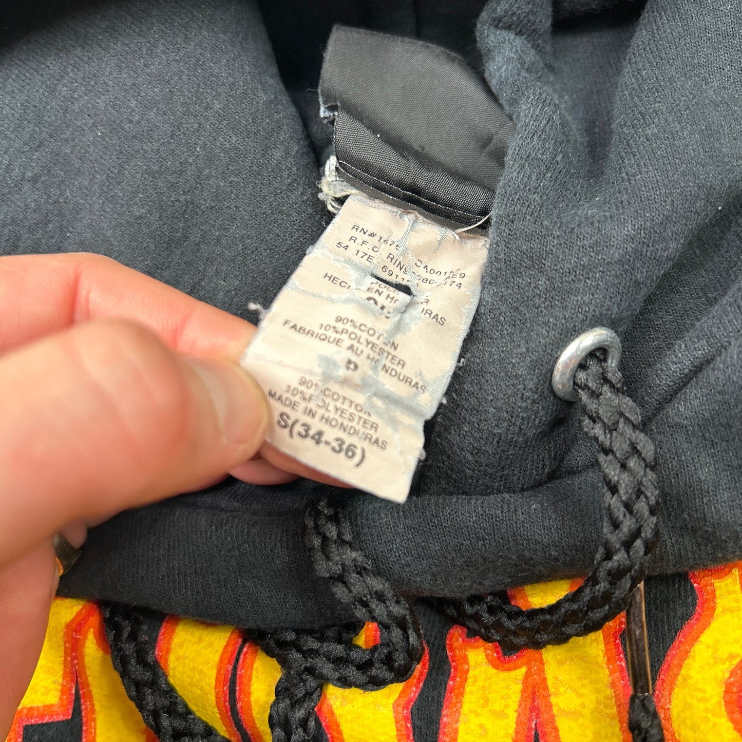 Vintage Thrasher Flames Black Hoodie Sweatshirt - S