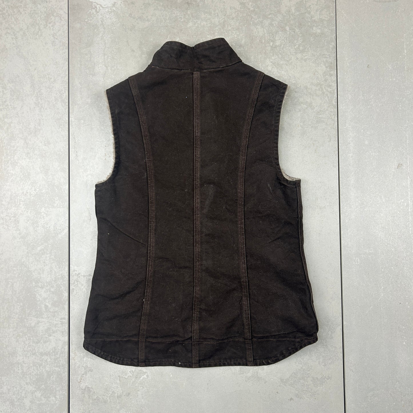 Vintage Carhartt Workwear Detroit Brown Cropped Vest Gilet - XS