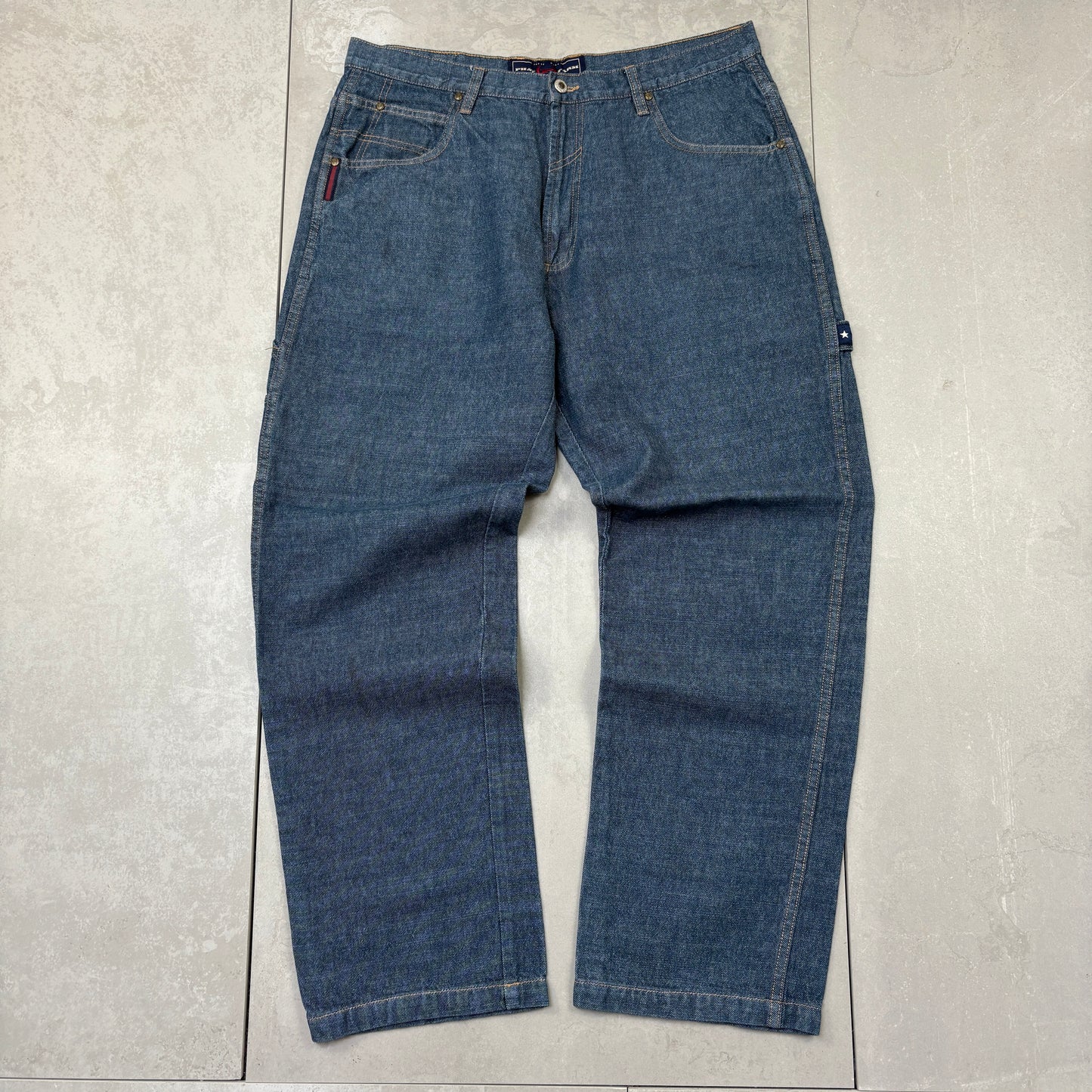 Vintage Phat Farm Embroidered Hip Hop Blue Baggy Jeans - 38