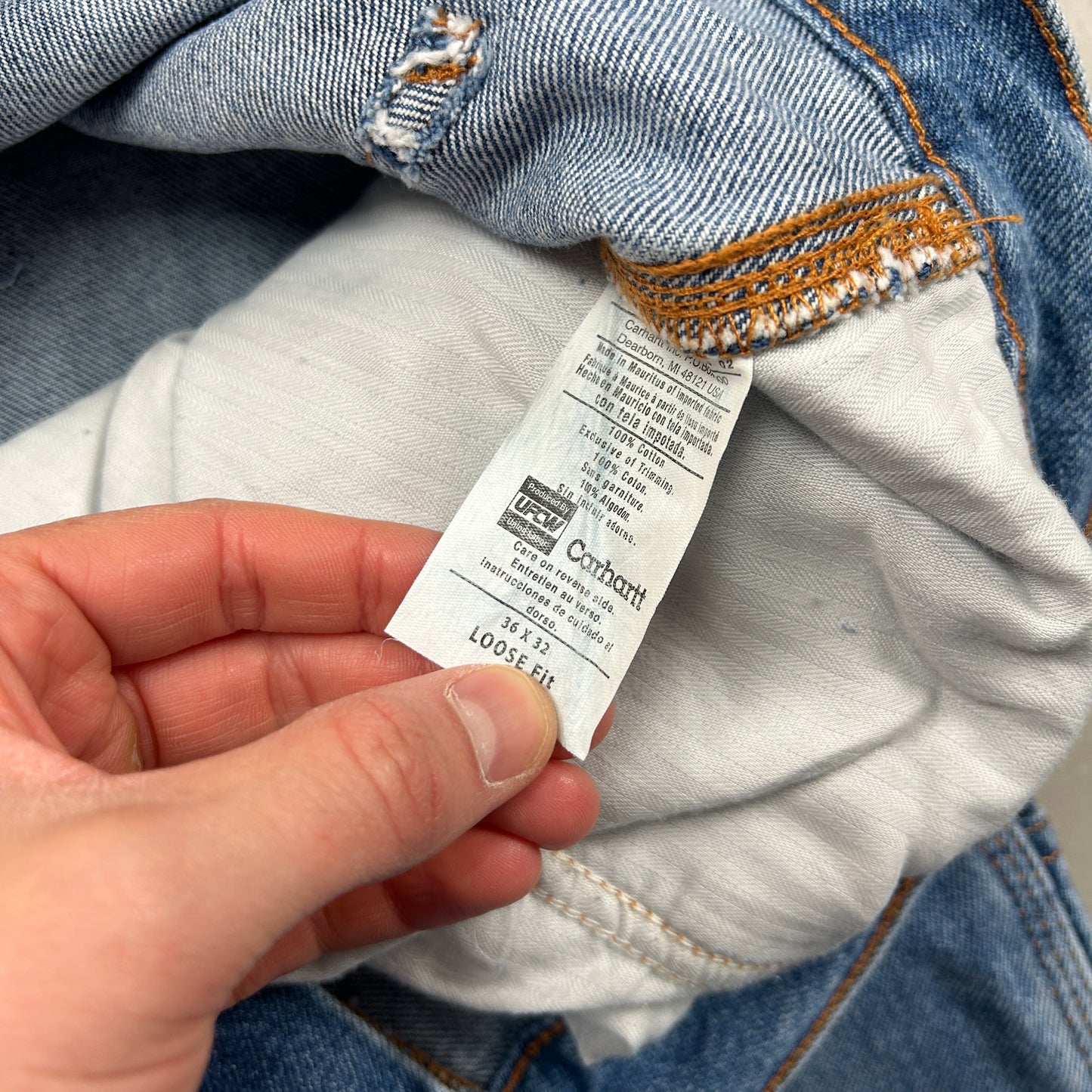 New Carhartt Double Knee Carpenter Baggy Blue Jeans - 38