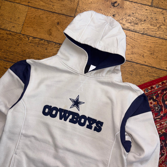 Vintage NFL Dallas Cowboys Grey Navy Hoodie Embroidered Sweatshirt - XS