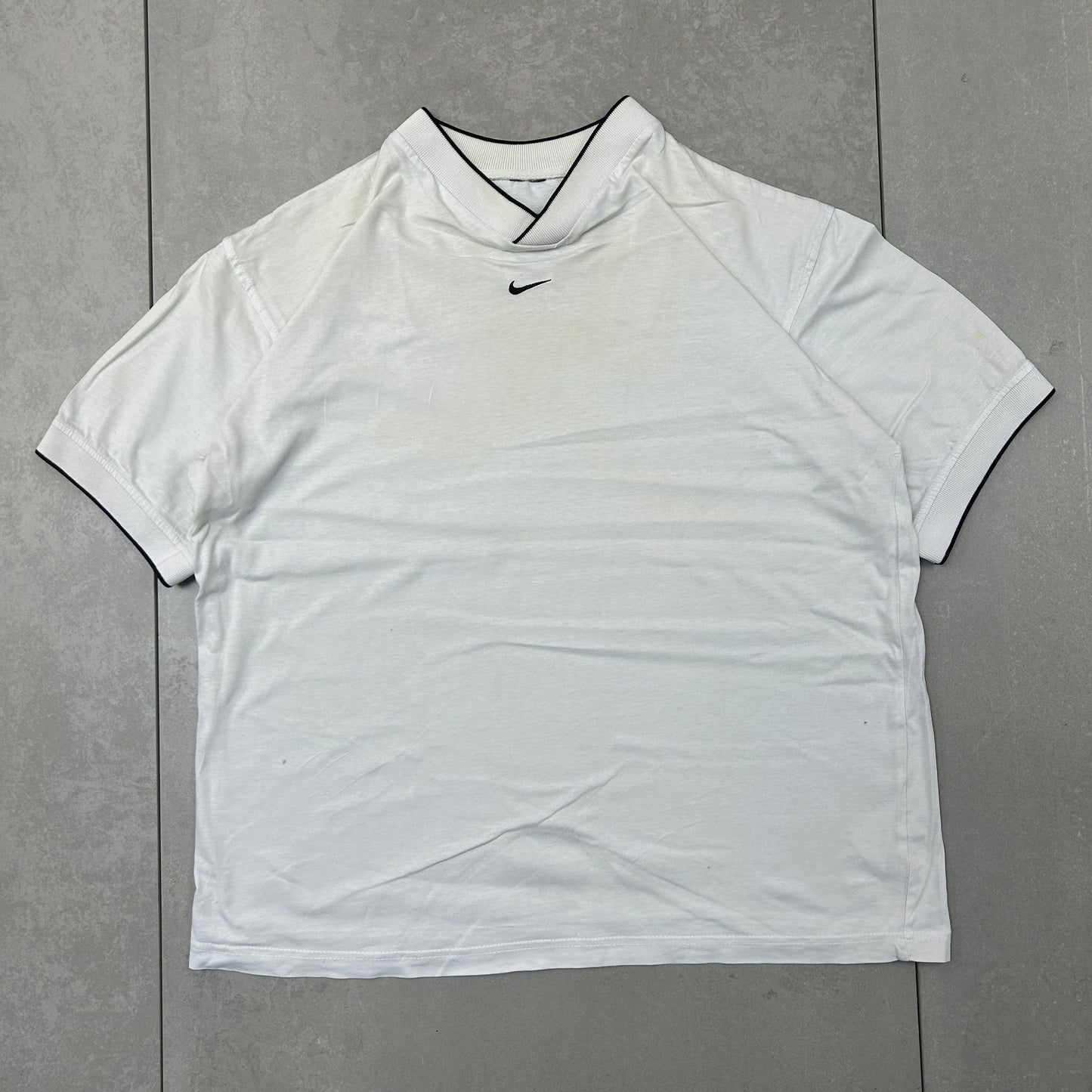 Vintage Nike Swoosh White Embroidered T-Shirt - L