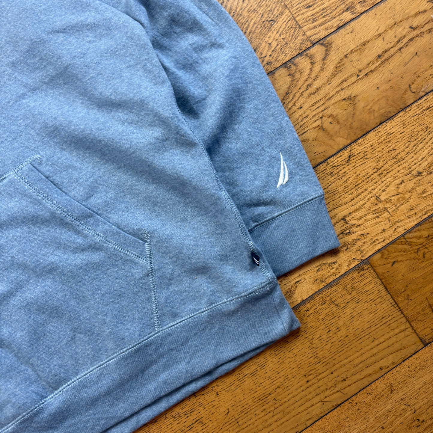 Vintage Nautica Blue Embroidered Hoodie Sweatshirt - XXL